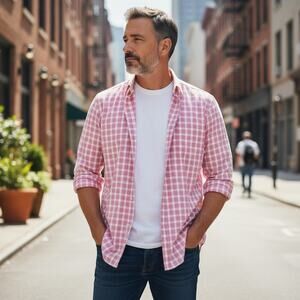 Egara Pink Dress Shirt Mens XXLT Long Sleeve Button Up Non Iron